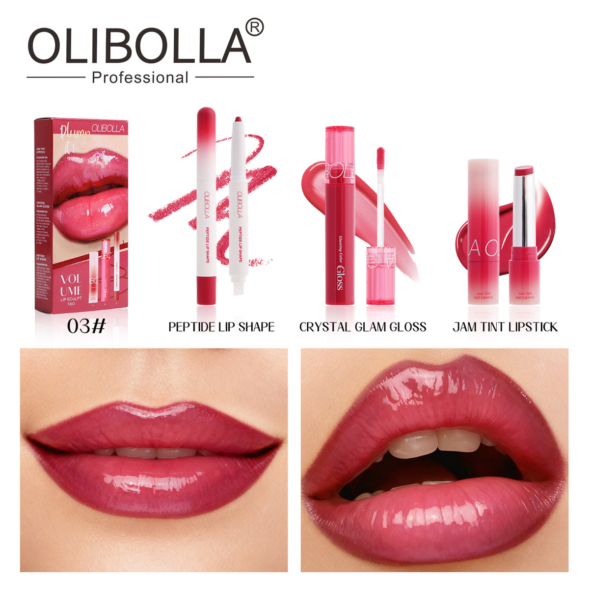 Volume Lip Sculpt Trio – Lip Liner & Gloss Set
