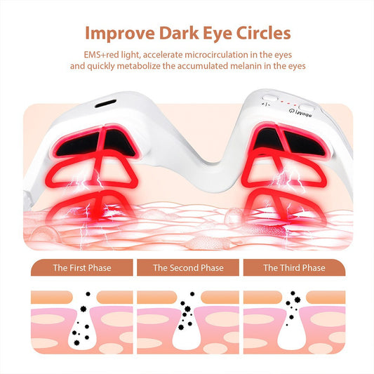 Red EMS Eye Massager | Heated Eye Care & Anti-Puffiness Device