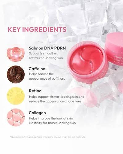 Medicube PDRN Pink Caffeine Collagen Eye Patch | Brightening & Firming Hydrogel Eye Masks (60 Patches)