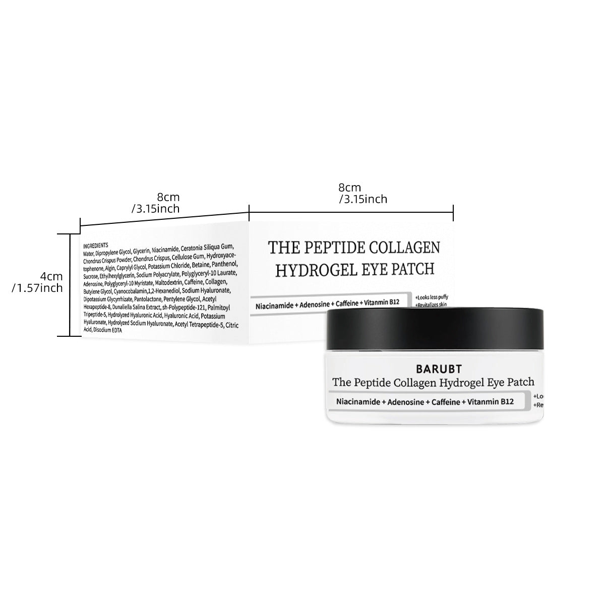 BARUBT Peptide Collagen Hydrogel Eye Patches | Firming & Brightening Eye Masks