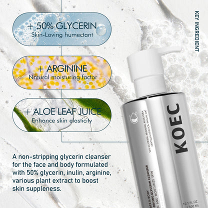 KOEC Non-Drying Glycerine Cleanser | Hydrating Gentle Face Wash