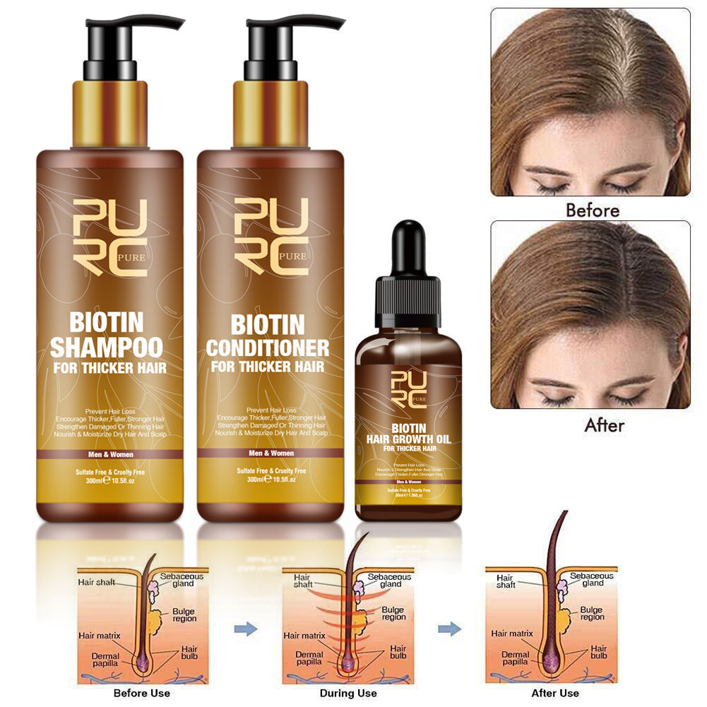 Puro Biotin Hair Care Set – Shampoo, Conditioner & Hair Oil
