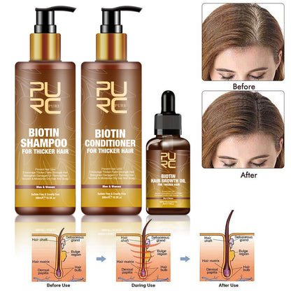 Puro Biotin Hair Care Set – Shampoo, Conditioner & Hair Oil