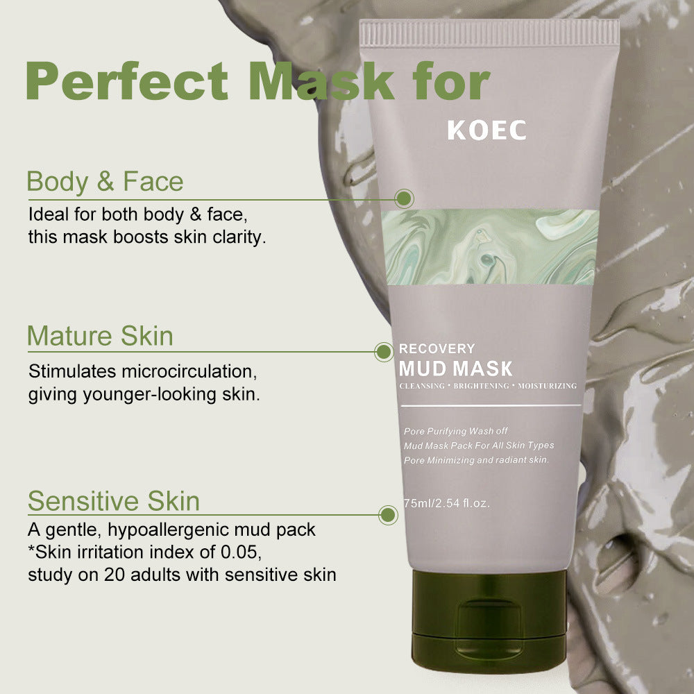 KOEC Recovery Mud Mask | Deep Cleansing & Pore Refining Face Mask