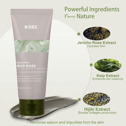 KOEC Recovery Mud Mask | Deep Cleansing & Pore Refining Face Mask