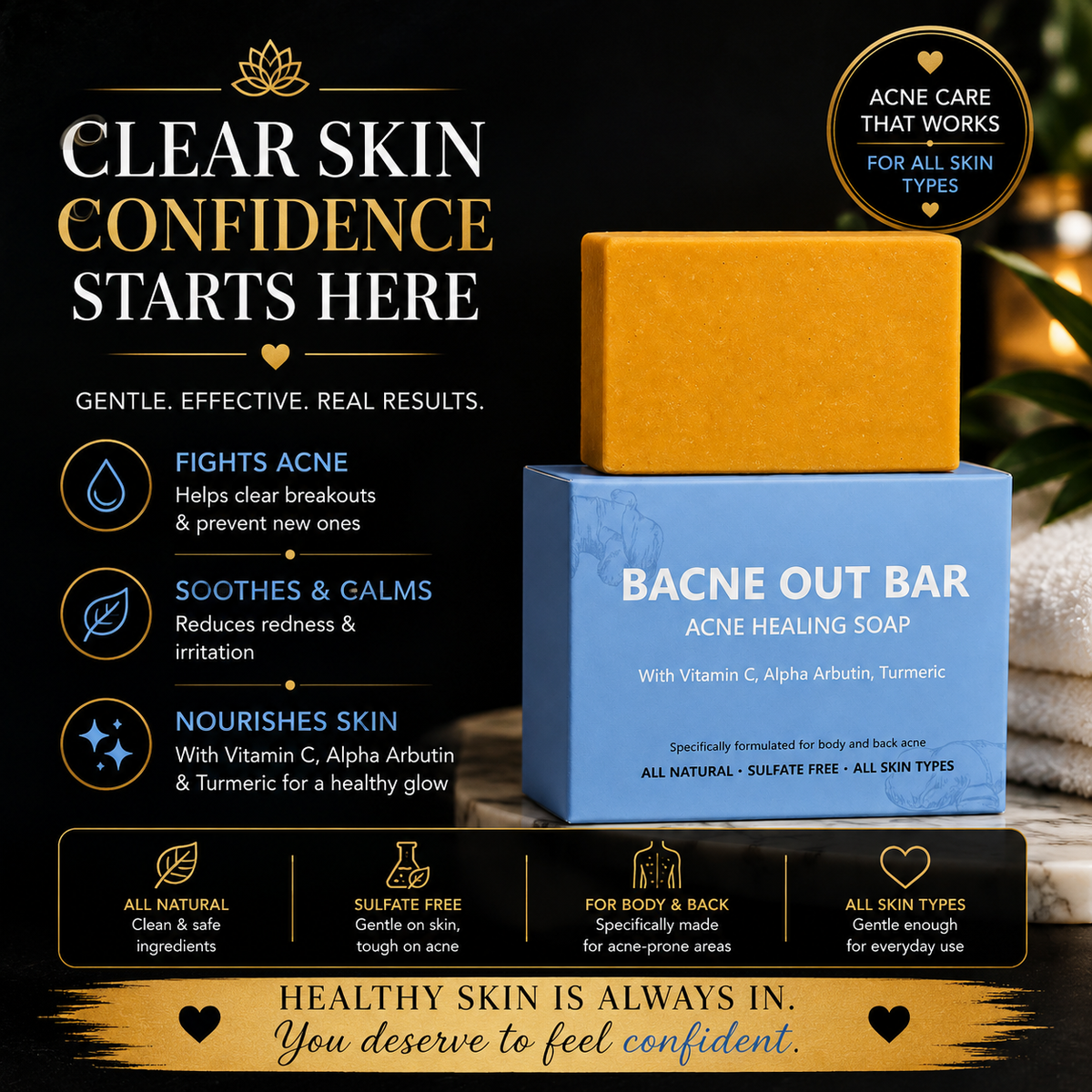 Bacne Out Bar Acne Soap – Acne & Blemish Cleansing Bar