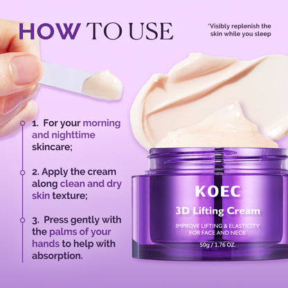 KOEC 3D Lifting Skincare Collection | Cream, Ampoule & Cream Mist Set