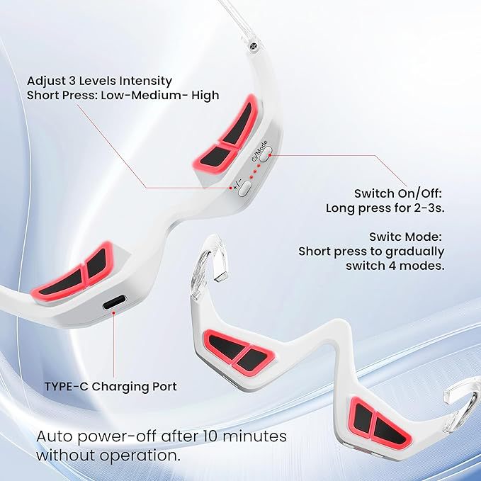 Red EMS Eye Massager | Heated Eye Care & Anti-Puffiness Device