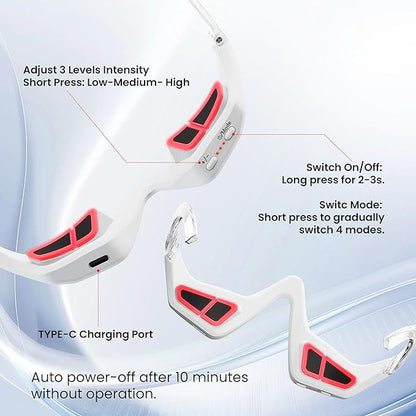 Red EMS Eye Massager | Heated Eye Care & Anti-Puffiness Device
