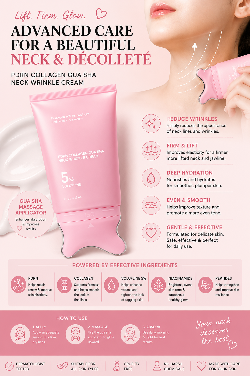 PDRN Collagen Gua Sha Neck Wrinkle Cream