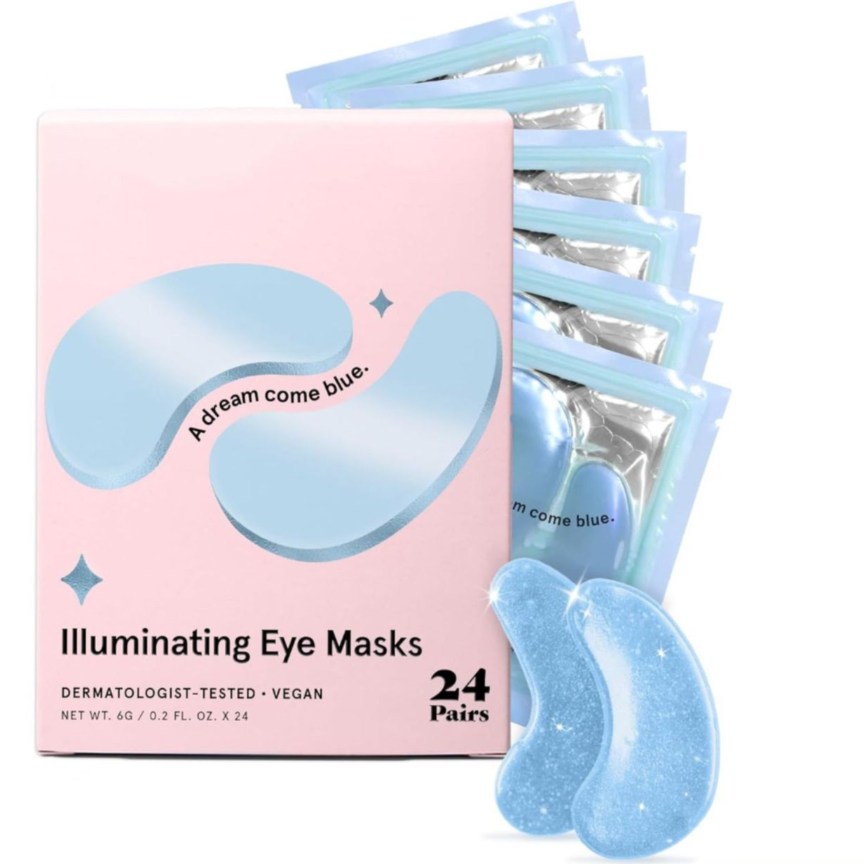 Dream Come Blue Illuminating Eye Masks | Hydrating Under Eye Patches 24 Pairs