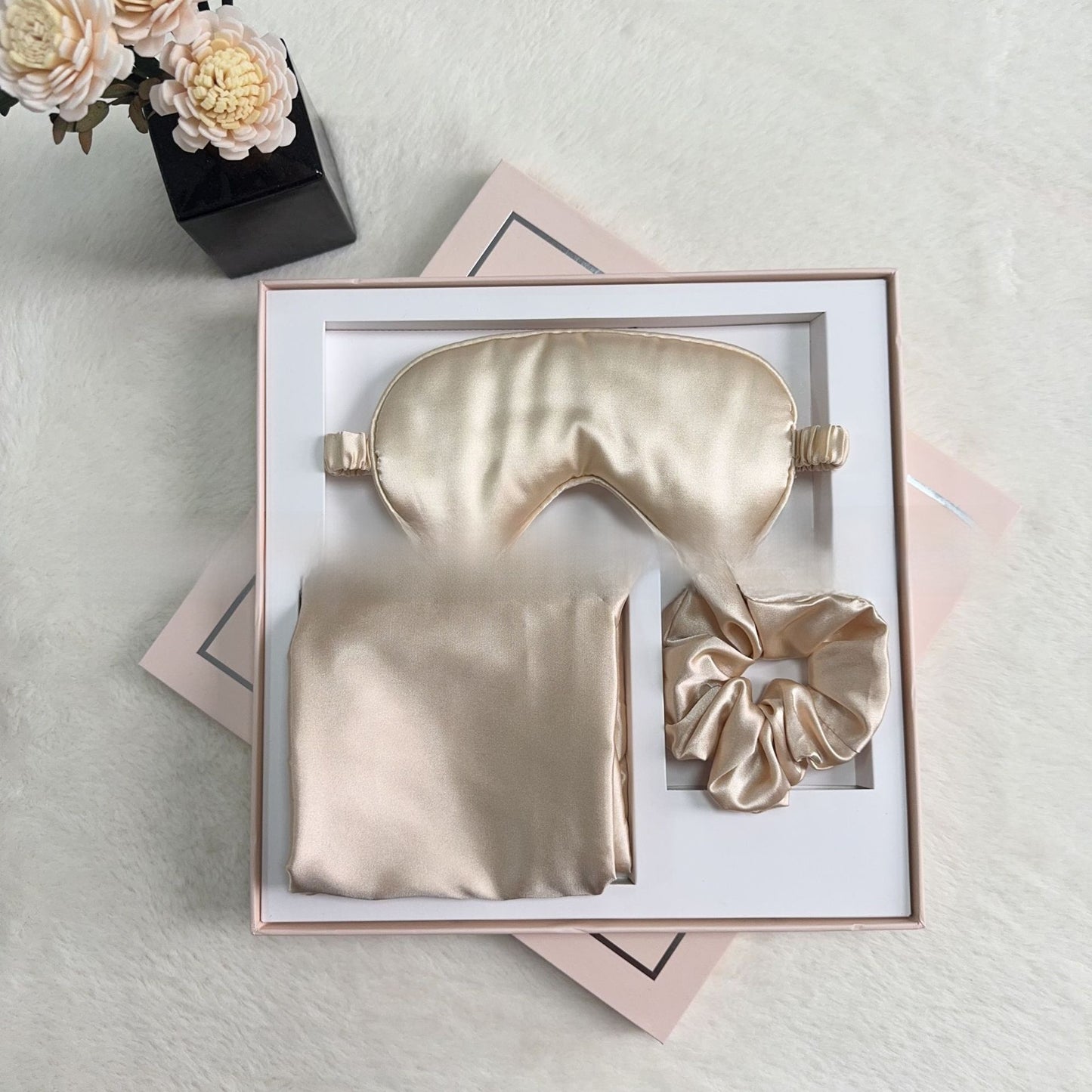 Luxury Satin Sleep Set | Eye Mask, Pillowcase & Scrunchie Gift Box