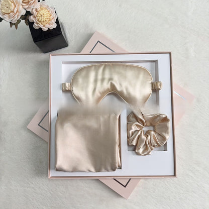 Luxury Satin Sleep Set | Eye Mask, Pillowcase & Scrunchie Gift Box