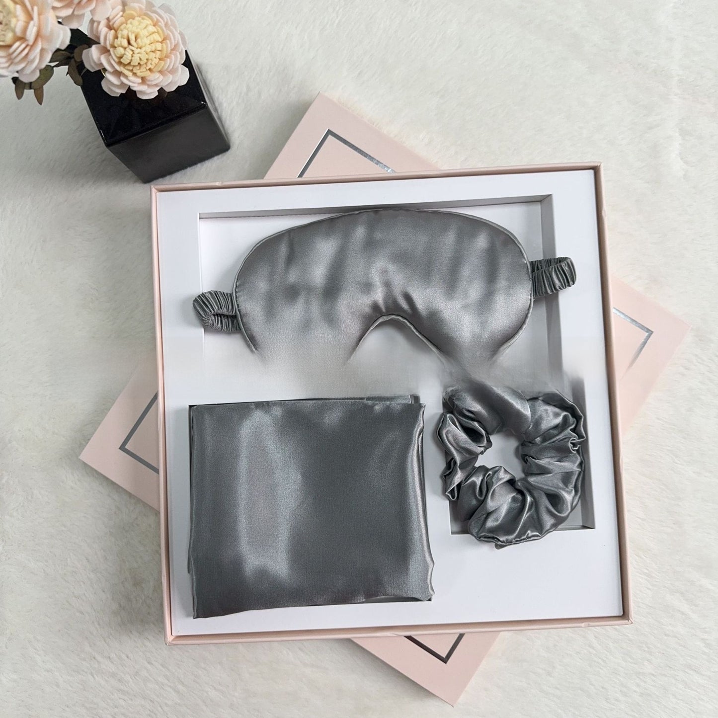 Luxury Satin Sleep Set | Eye Mask, Pillowcase & Scrunchie Gift Box