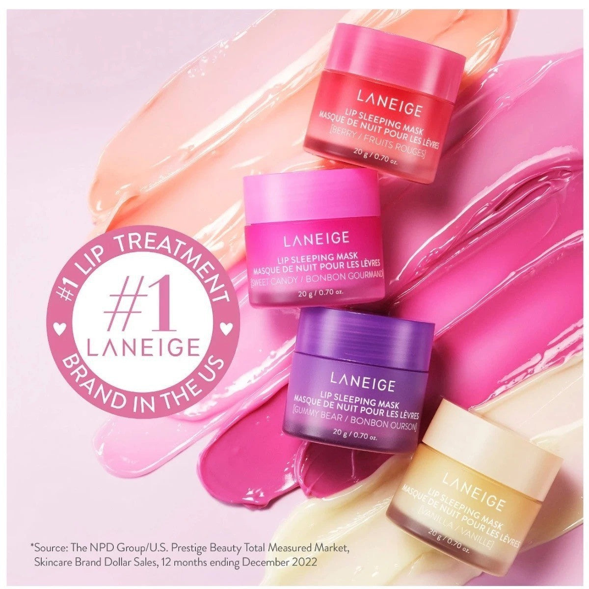 Laneige Midnight Minis Lip Sleeping Mask Set (5 Pack) | Overnight Lip Care Collection