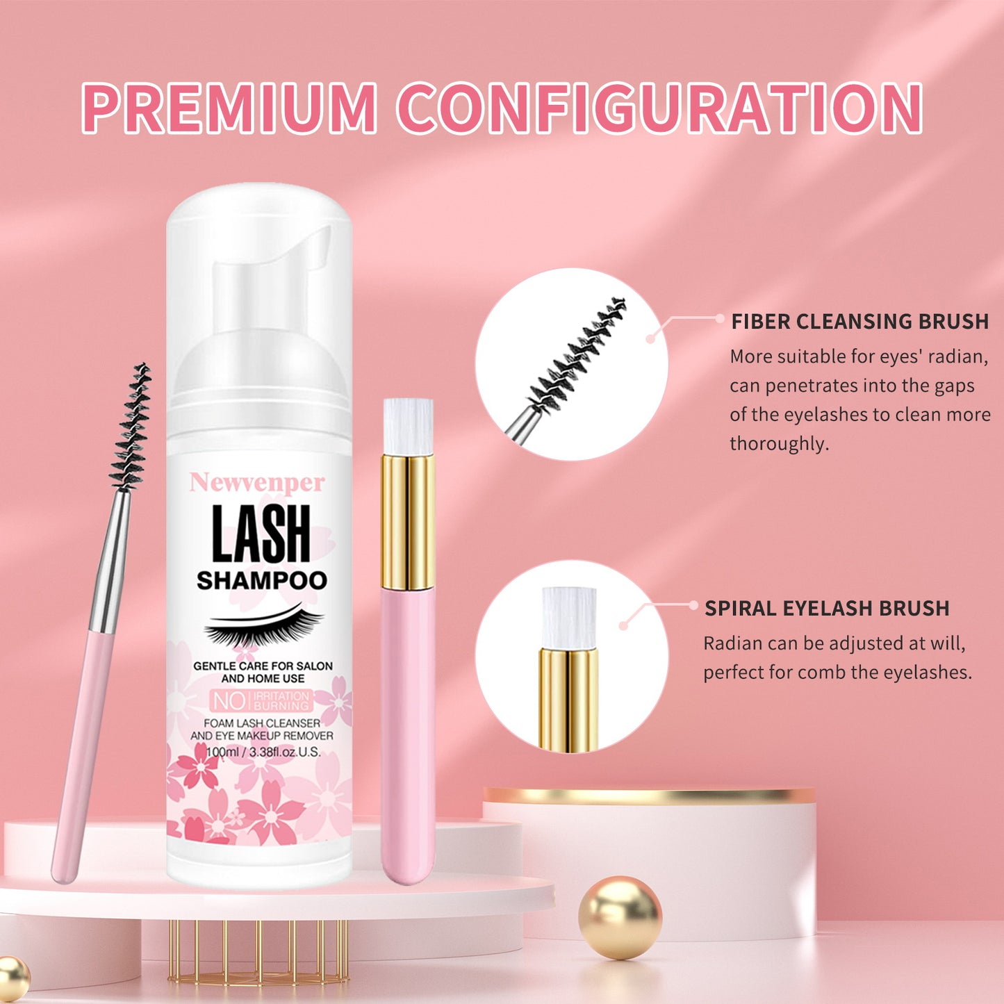 Eyelash Shampoo Cleanser | Gentle Lash Extension Cleanser & Lash Wash