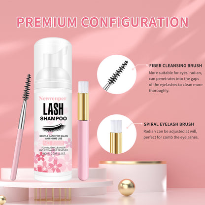 Eyelash Shampoo Cleanser | Gentle Lash Extension Cleanser & Lash Wash