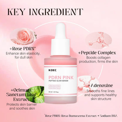 KOEC PDRN Pink Peptide Glow Serum | Brightening & Firming Facial Serum