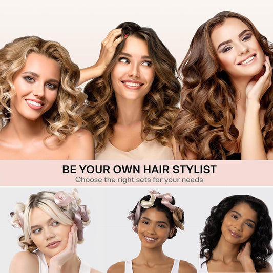 Heatless Curling Set – No-Heat Hair Curler with Satin Scrunchies