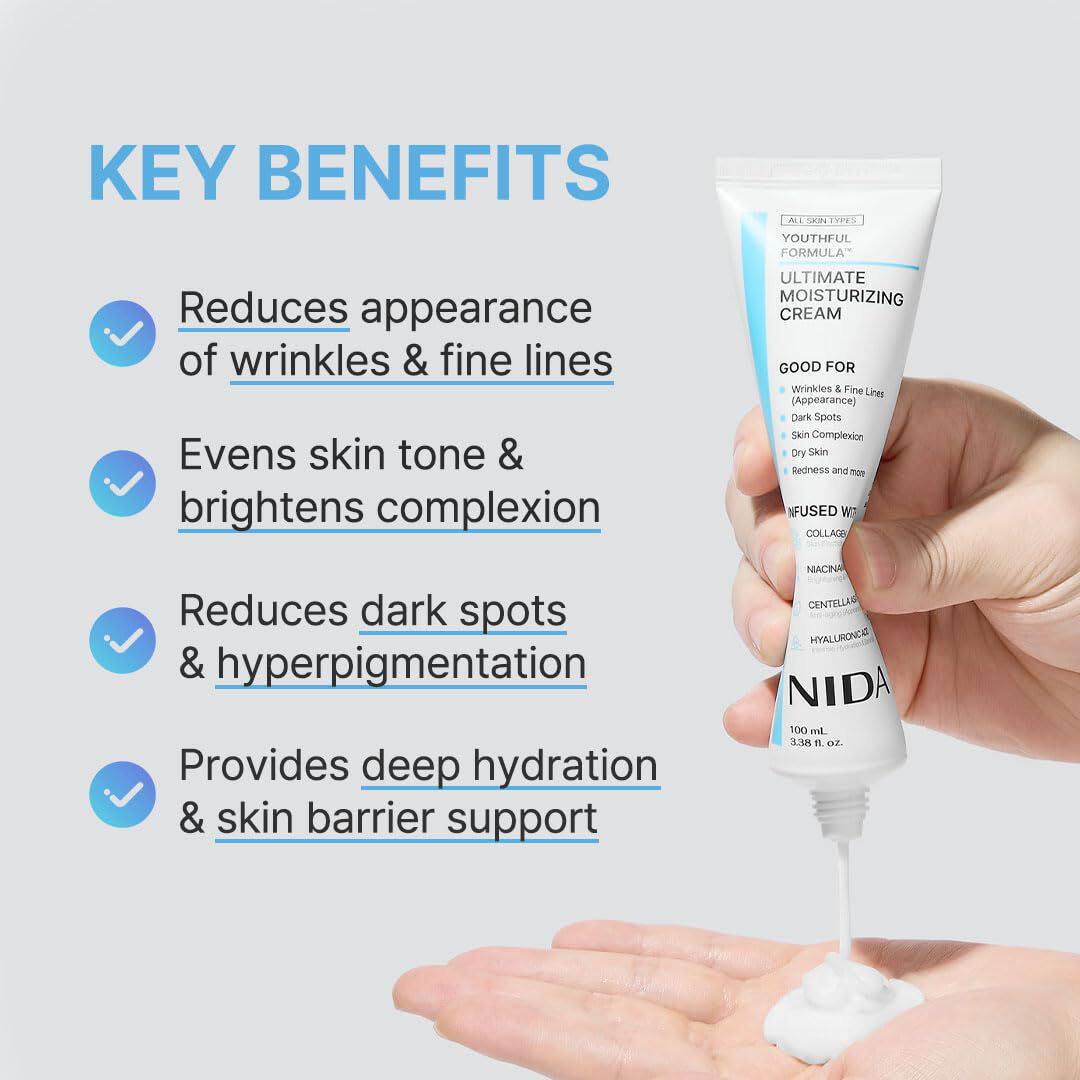 NIDA Youthful Formula Serum | Hydrating Peptide Serum for Radiant-Looking Skin