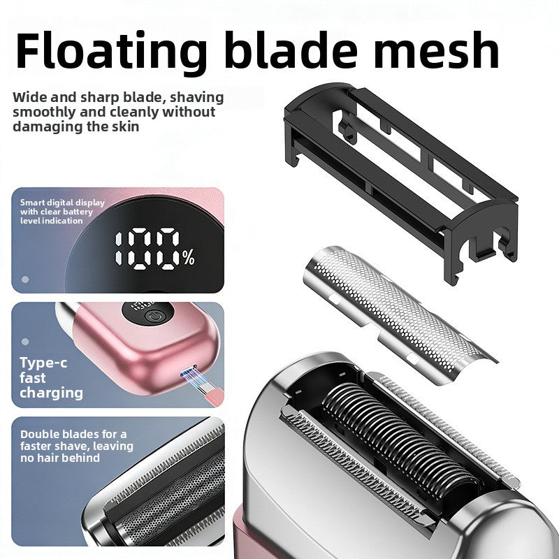 Mini Electric Foil Shaver | Rechargeable Pocket Hair Remover with LED Display