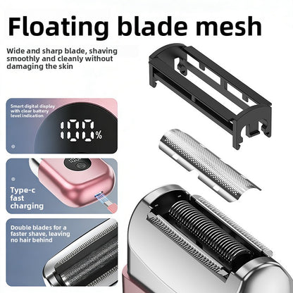 Mini Electric Foil Shaver | Rechargeable Pocket Hair Remover with LED Display