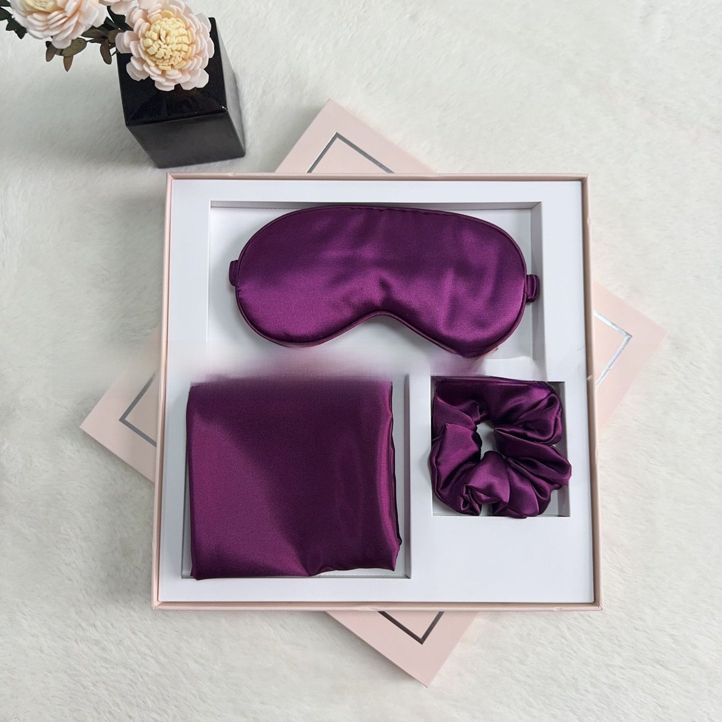 Luxury Satin Sleep Set | Eye Mask, Pillowcase & Scrunchie Gift Box