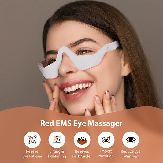 Red EMS Eye Massager | Heated Eye Care & Anti-Puffiness Device