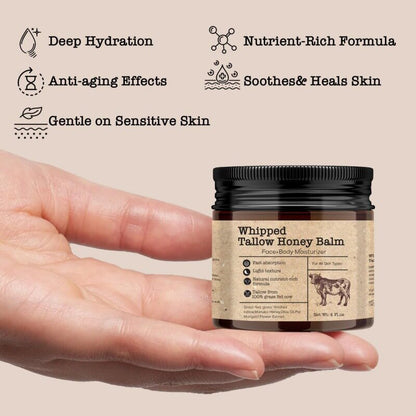 Whipped Tallow Honey Balm | Deep Nourishing Skin Repair Moisturizer