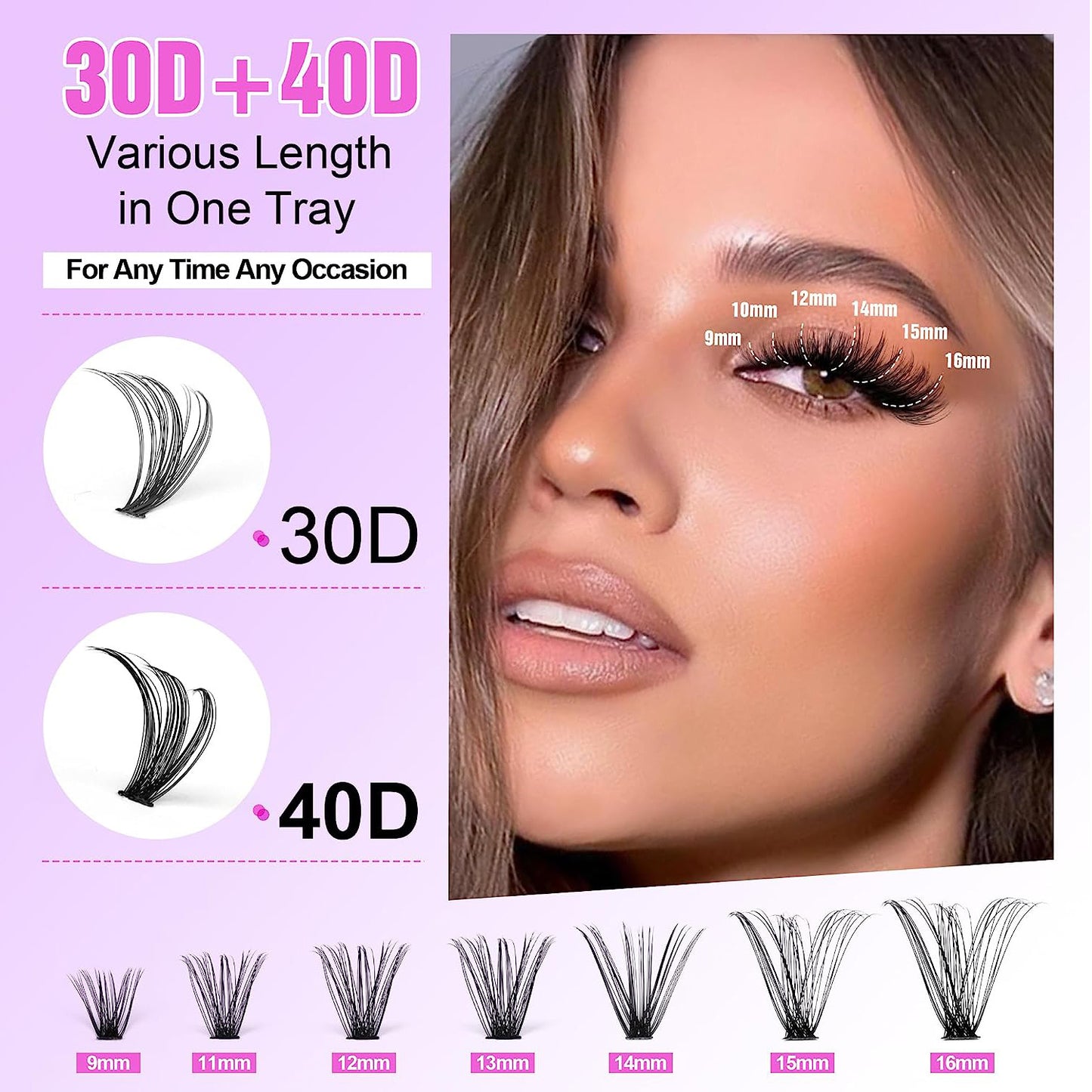Jielilai Individual Cluster Lashes | Wispy Reusable Lash Clusters