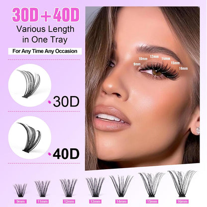 Jielilai Individual Cluster Lashes | Wispy Reusable Lash Clusters