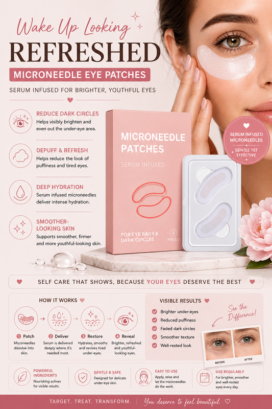 Micro Needle Eye Patches | Hydrating Under Eye Patches for Dark Circles & Puffiness