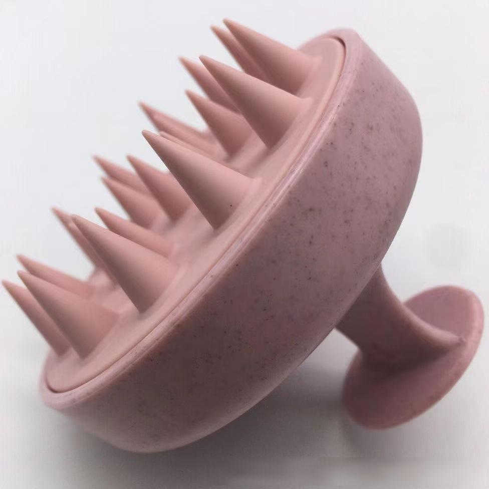Silicone Scalp Massager Shampoo Brush – Wheat Straw Hair Care Brush