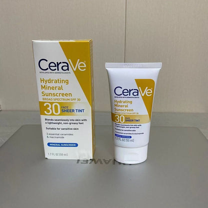 CeraVe Hydrating Mineral Sunscreen SPF 30 Sheer Tint | Tinted Face Sunscreen