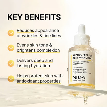 Nida Cica HA Hydrating Serum | Hyaluronic Acid, Peptides & Propolis Serum