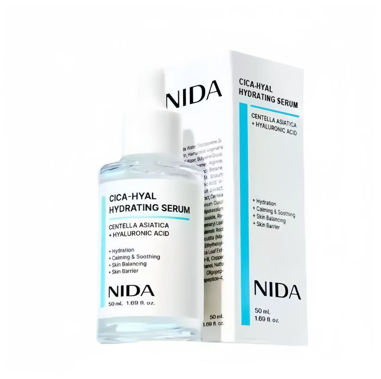 Nida Cica HA Hydrating Serum | Hyaluronic Acid, Peptides & Propolis Serum