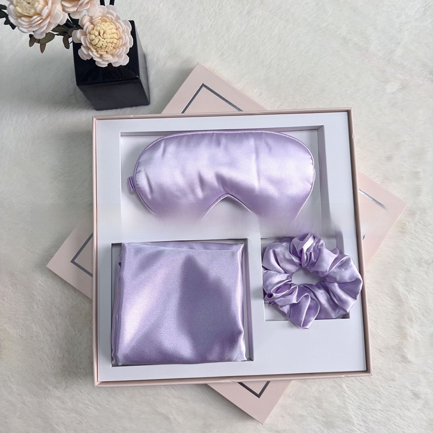 Luxury Satin Sleep Set | Eye Mask, Pillowcase & Scrunchie Gift Box
