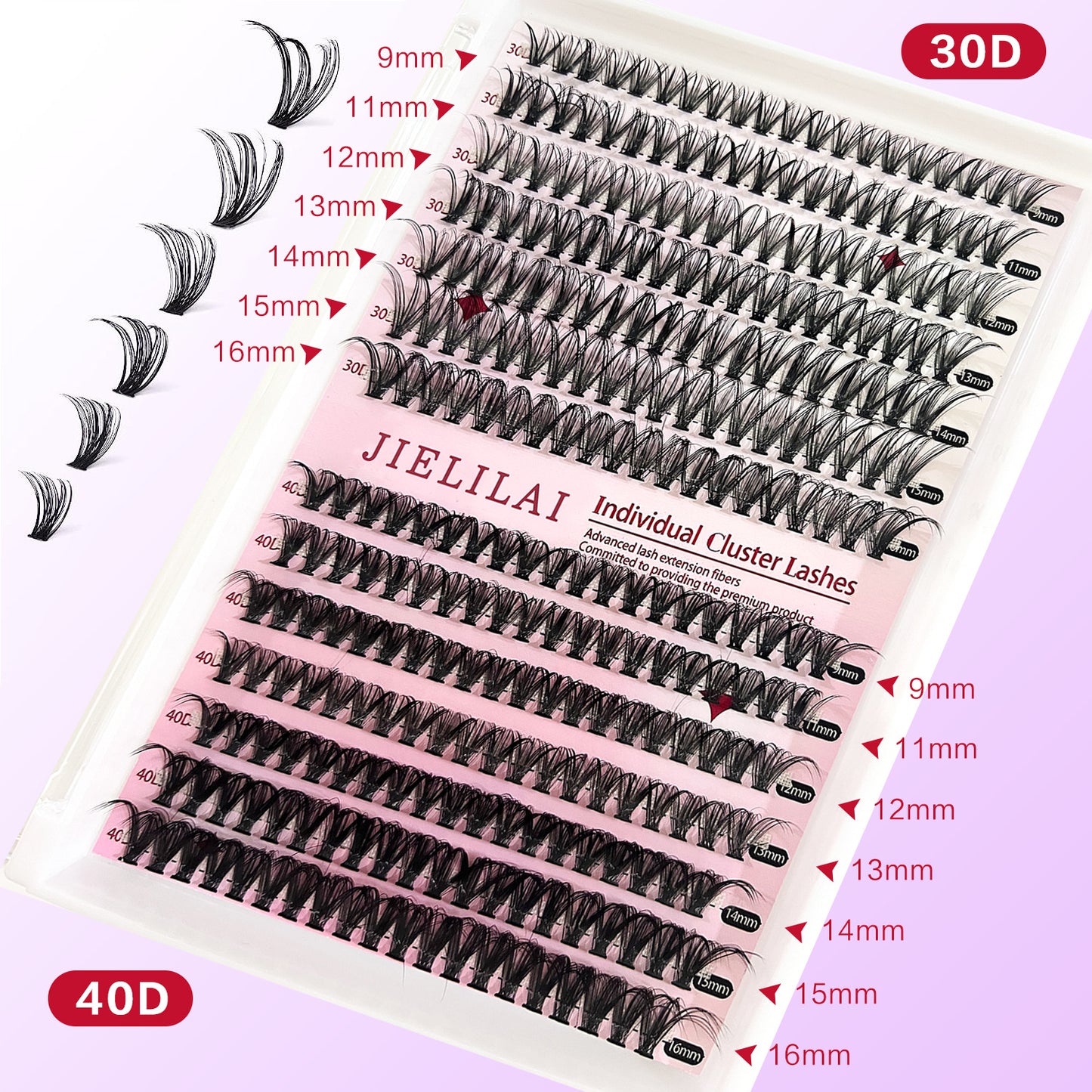 Jielilai Individual Cluster Lashes | Wispy Reusable Lash Clusters