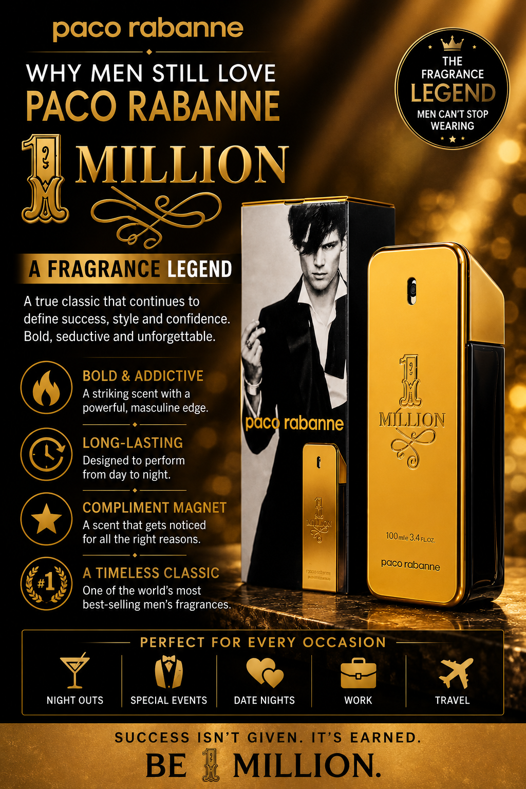 Paco Rabanne One Million Parfum | Leather, Amber & Citrus Men's Cologne