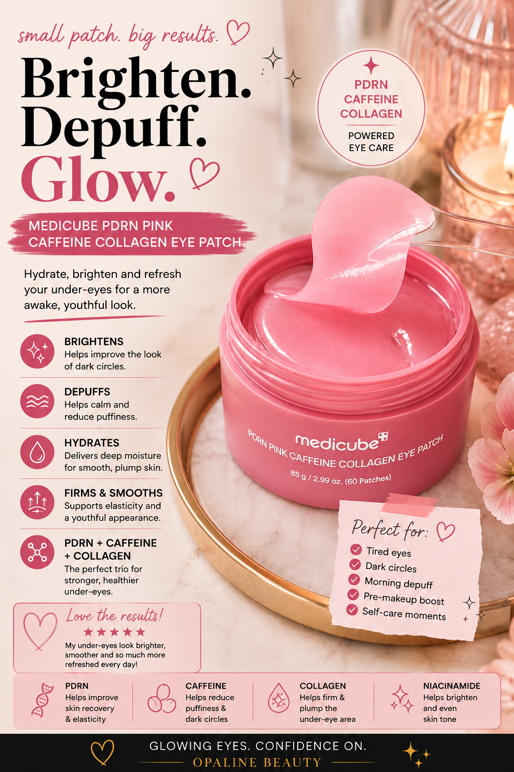 Medicube PDRN Pink Caffeine Collagen Eye Patch