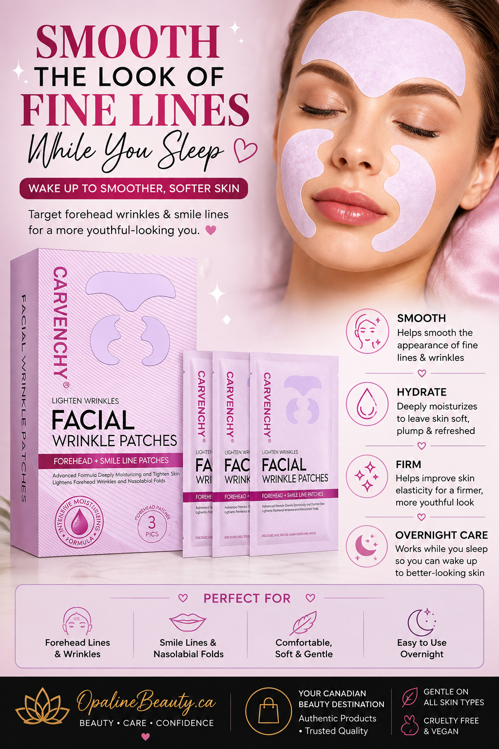 Facial Wrinkle Patches – Forehead & Smile Line Patches