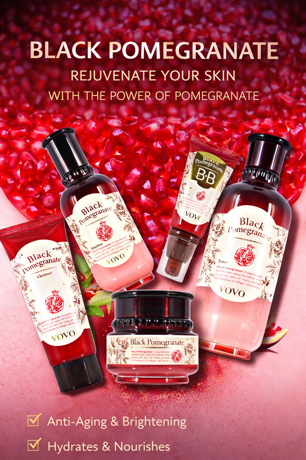 Black Pomegranate Skincare | Hydrating Antioxidant Moisturizer for Radiant Skin