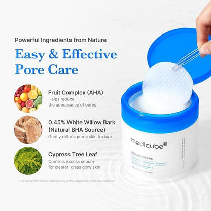 Medicube Zero Pore Pads | Exfoliating Toner Pads for Smooth-Looking Skin