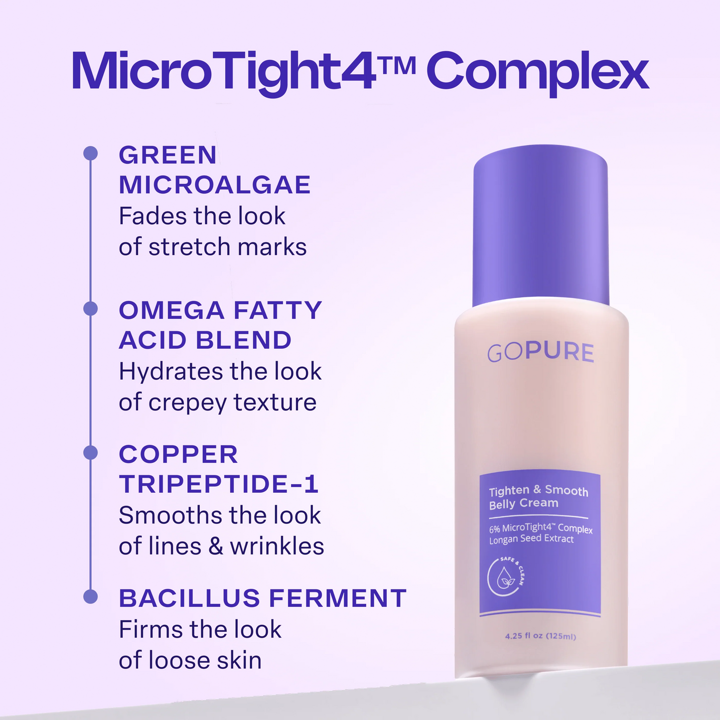GoPure Tighten & Smooth Belly Cream | Firming Body Moisturizer