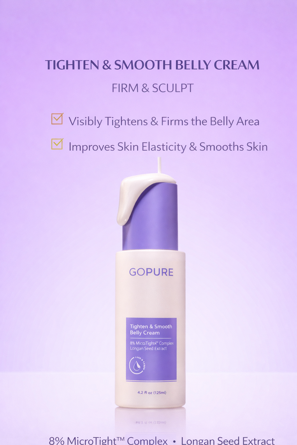 GoPure Tighten & Smooth Belly Cream | Firming Body Moisturizer
