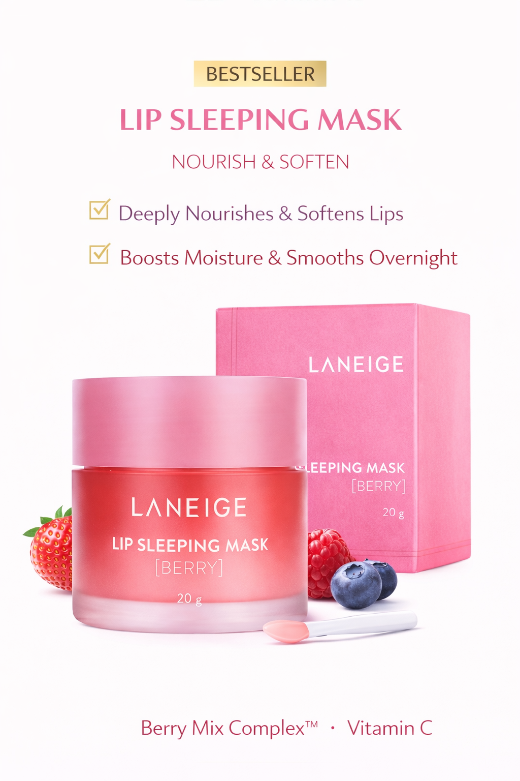 Laneige Lip Sleeping Mask | Overnight Hydrating Lip Mask for Soft, Smooth Lips