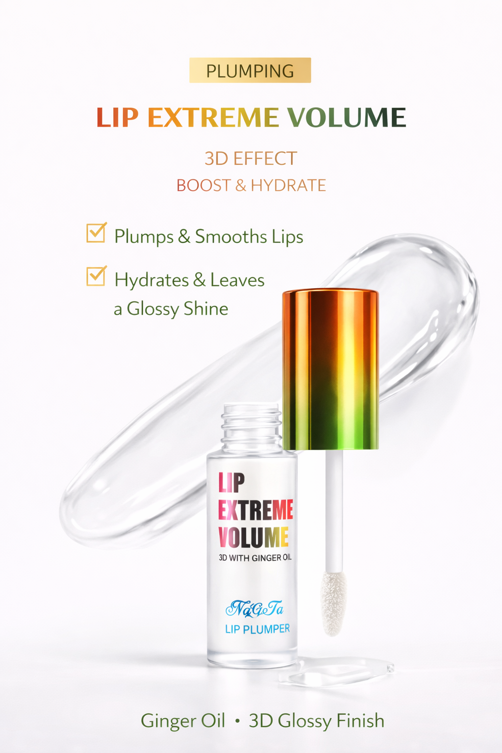 Extreme Volume Lip Plumper | Hydrating High Shine Plumping Lip Gloss