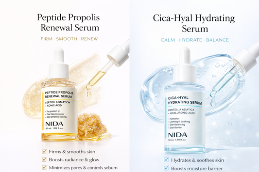 Nida Cica HA Hydrating Serum | Hyaluronic Acid, Peptides & Propolis Serum