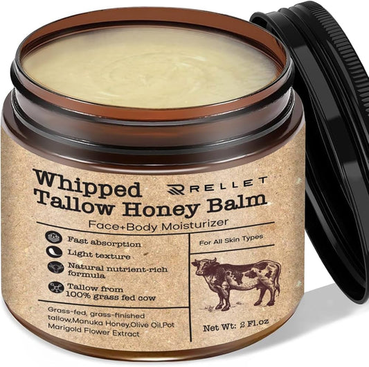 Whipped Tallow Honey Balm | Deep Nourishing Skin Repair Moisturizer