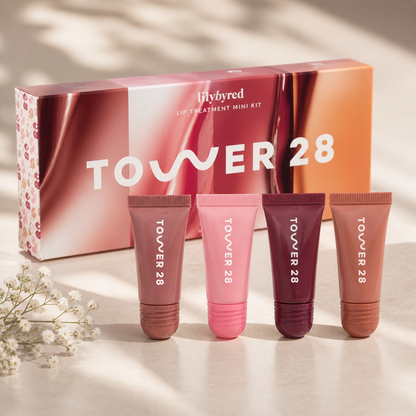 Tower 28 LipSoftie Tinted Lip Treatment Set (4 Pack) | Hydrating Lip Balm Collection
